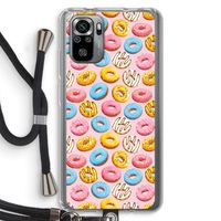 Pink donuts: Xiaomi Redmi Note 10S Transparant Hoesje met koord