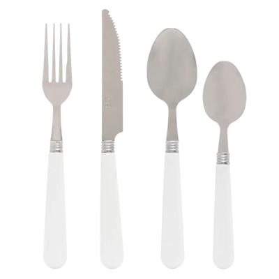 Secret de Gourmet Bestekset Colorama - 24x delig - RVS/kunststof - wit/zilver