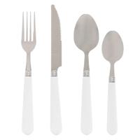 Secret de Gourmet Bestekset Colorama - 24x delig - RVS/kunststof - wit/zilver Secret de Gourmet Bestekset Colorama - 24x delig - RVS/kunststof - wit/zilver