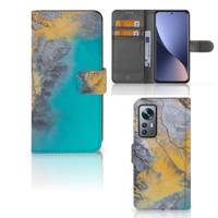 Xiaomi 12 | 12X | Bookcase | Marble Blue Gold Xiaomi 12 | 12X | Bookcase | Marble Blue Gold