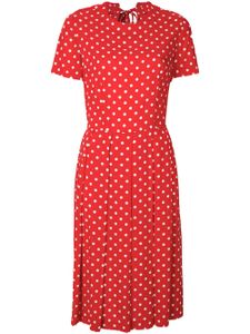 Comme Des Garçons Pre-Owned polka dots pleated dress - Rouge