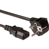 ACT Netsnoer LSZH mains connector CEE 7/7 male (haaks) - C13 zwart 1 m - thumbnail