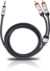 Oehlbach: i-Connect 3,5mm jackplug/2RCA - 1,5 meter - Zwart