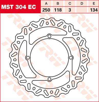TRW Remschijf, remschijven voor de moto, MST304EC