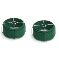 2 rolletjes ijzerdraad / binddraad / binddraden staal groen ommanteld 1,2 mm x 50 m