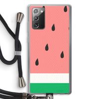 Watermeloen: Samsung Galaxy Note 20 / Note 20 5G Transparant Hoesje met koord