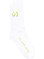 44 LABEL GROUP chaussettes nervurées à logo imprimé - Blanc