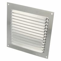 AMIG Ventilatierooster/muurrooster - 150 x 150mm - aluminium - zilver - schoepenrooster