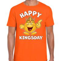 Koningsdag T-shirt voor heren - happy kingsday - oranje - feestkleding - thumbnail