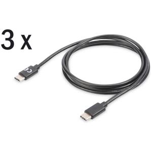 Digitus USB-kabel USB 2.0 USB-C stekker, USB-C stekker 1.00 m Zwart Afgeschermd AK-880908-010-S