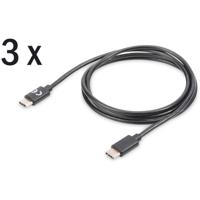 Digitus USB-kabel USB 2.0 USB-C stekker, USB-C stekker 1.00 m Zwart Afgeschermd AK-880908-010-S