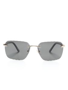 Chopard Eyewear lunettes de soleil carrées à logo gravé - Or
