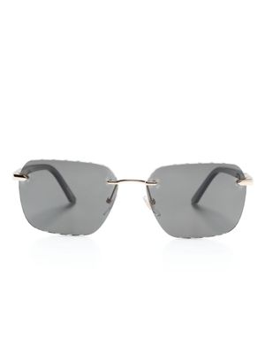 Chopard Eyewear lunettes de soleil carrées à logo gravé - Or