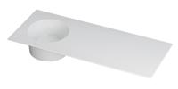 Wastafel UFO porselein rond links zonder kraangat 120 cm x 48 cm x 18 cm Glans wit 0300950