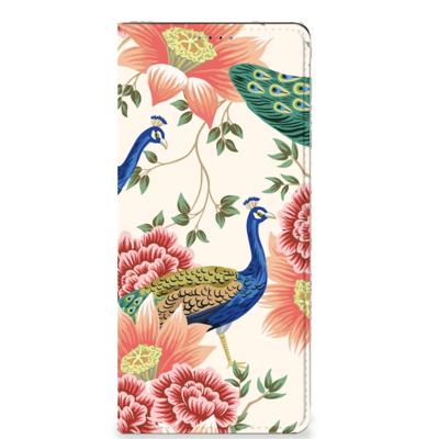 Smartphone hoesje voor Samsung Galaxy A22 5G Pink Peacock Smartphone hoesje voor Samsung Galaxy A22 5G Pink Peacock