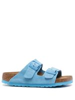 Birkenstock sandales en daim à double brides - Bleu