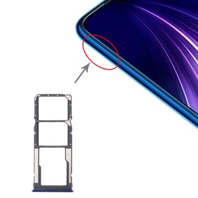 SIM-kaart lade + SIM-kaart lade + micro SD-kaart lade voor Xiaomi Redmi Note 8 (blauw)