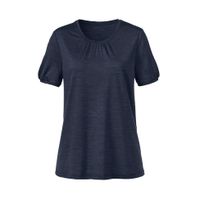T-shirt van bio-scheerwol en bio-zijde, nachtblauw Maat: 44 - thumbnail