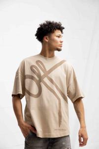 Off The Pitch Direction Oversized T-Shirt Unisex Beige - Maat XS - Kleur: Sand | Soccerfanshop