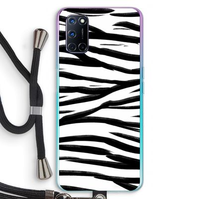 Zebra pattern: Oppo A52 Transparant Hoesje met koord