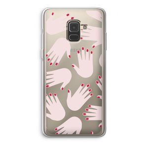 Hands pink: Samsung Galaxy A8 (2018) Transparant Hoesje