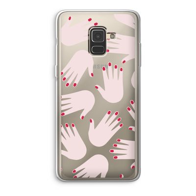 Hands pink: Samsung Galaxy A8 (2018) Transparant Hoesje