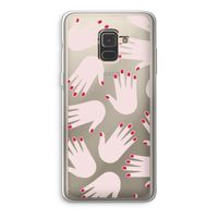 Hands pink: Samsung Galaxy A8 (2018) Transparant Hoesje