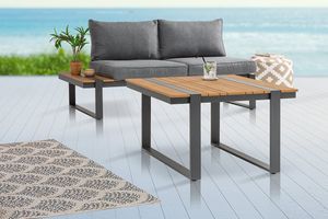 Moderne tuintafel TAMPA LOUNGE 80cm antraciet aluminium weerbestendige balkontafel - 40935