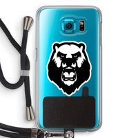 Angry Bear (white): Samsung Galaxy S6 Transparant Hoesje met koord