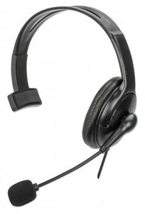 Manhattan 180849 hoofdtelefoon/headset Bedraad Hoofdband Kantoor/callcenter USB Type-A Zwart