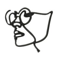 Light & Living wanddecoratie face zwart 35 cm | 6 stuks