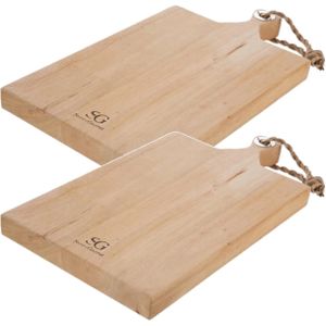 2x Stuks snijplank met handvat 48 x 26 cm van mango hout