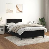 Boxspring met matras fluweel zwart 120x200 cm
