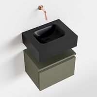 Toiletmeubel Mondiaz Andor | 40 cm | Meubelkleur Army | Lex vrijhangend wastafel Urban Midden | Zonder kraangat