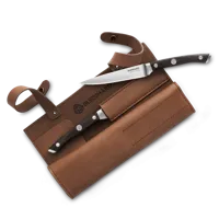 Burnhard steakmessen-set incl. lederen messenetui