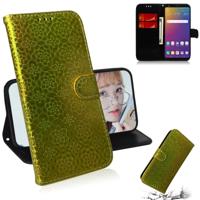 Voor LG Stylo 5 effen kleur kleurrijke magnetische Buckle horizontale Flip PU lederen draagtas met houder & kaartsleuven & portemonnee & Lanyard (goud