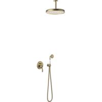 Regendouche set Tres Clasic | Inbouw | Mengkraan | 2-weg | Vintage | Messing mat