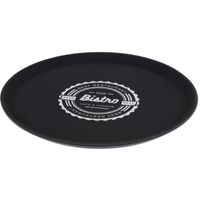 Zwart anti-slip dienblad kunststof 36 cm bistro