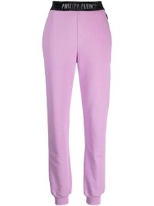 Philipp Plein pantalon à taille logo - Violet