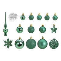 Pakket met 110x stuks kunststof kerstballen/ornamenten met piek emerald groen - Kerstbal - thumbnail
