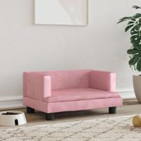 Hondenmand 60x40x30 cm fluweel roze