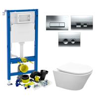 Geberit UP100 Toiletset set37 Wiesbaden Vesta Rimless Mat wit met Delta Drukplaat