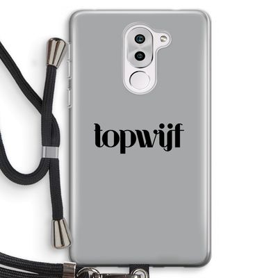 Topwijf Grijs Zwart: Honor 6X Transparant Hoesje met koord