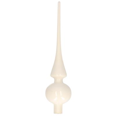 Decoris Kerst piek - wol wit - 26 cm - glas - glans - kerstboompiek - kerstversiering Decoris Kerst piek - wol wit - 26 cm - glas - glans - kerstboompiek - kerstversiering