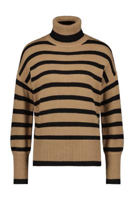 Britt stripe pullover - taupe/black - 07560
