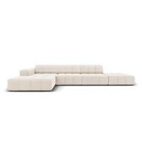 Cosmopolitan Design Chicago Hoekbank met Chaise Longue Links - Rechts Open - Velvet - Crème