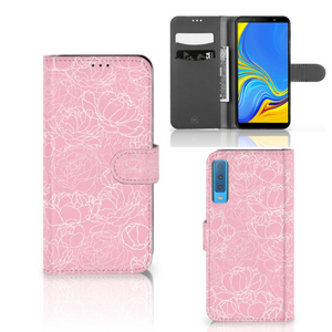 Samsung Galaxy A7 (2018) Hoesje White Flowers