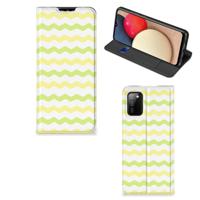 Samsung Galaxy M02s | A02s | Hoesje met Magneet | Waves Yellow