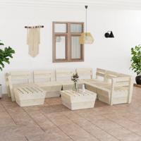 8-delige Loungeset pallet geïmpregneerd vurenhout