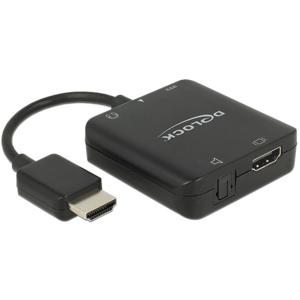 Delock 62784 HDMI / USB-micro-B Adapter [1x HDMI-stekker - 1x HDMI-bus, Micro-USB-bus] Zwart